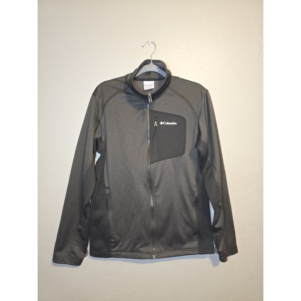 Columbia Women Interchange Full Zip Soft Jacket Gray & Black Sz S Outdoor Hiking